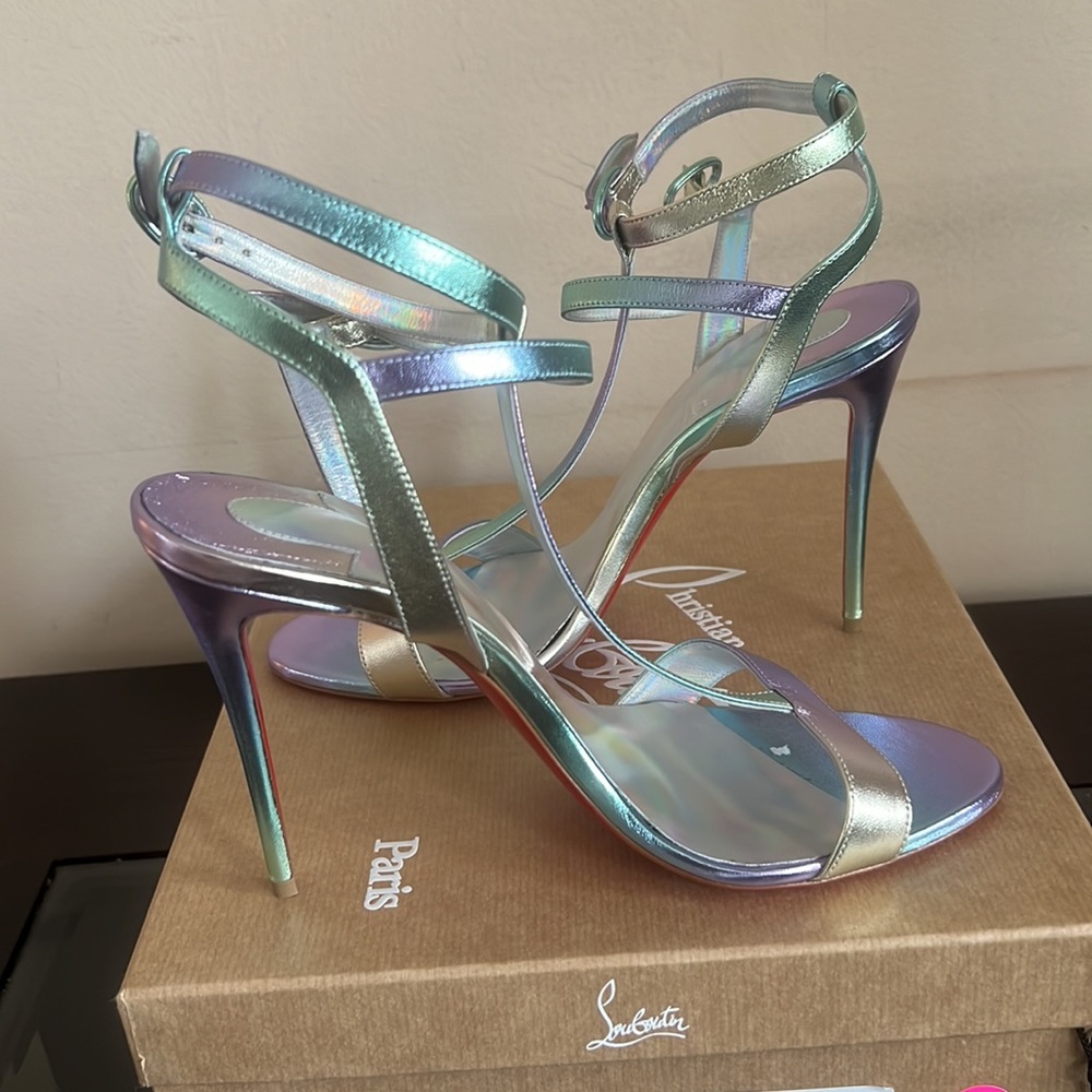 Christian louboutin 100 holograph t-strap sandals - Picture 5 of 6